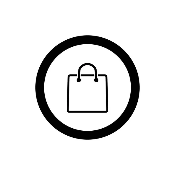 ボタン ショッピング バッグ アイコン ベクトルのロゴ テンプレートです フラットなデザイン アウトライン記号 分離線ピクトグラム — ストックベクタ
