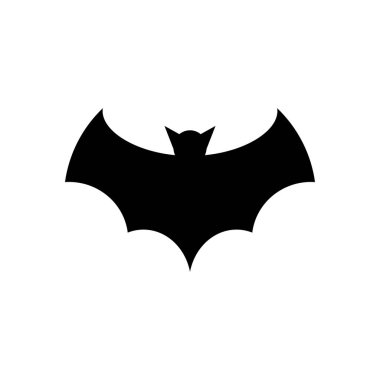 Cadılar Bayramı kara yarasadan simgesi. Yarasa Silhouet. Cadılar Bayramı sembolü.