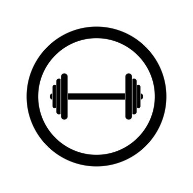 Kas kaldırma simgesi. Fitness halter. Spor salonu simgesi, egzersiz halter izole. Vektör halter.