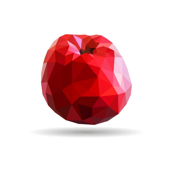 Векторное Красное Яблоко Низкий Треугольный Стиль — стоковый вектор