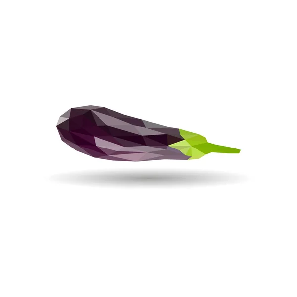 Lage Poly Aubergine Veelhoekige Illustratie Vector Geïsoleerd Een Witte Achtergrond — Stockvector