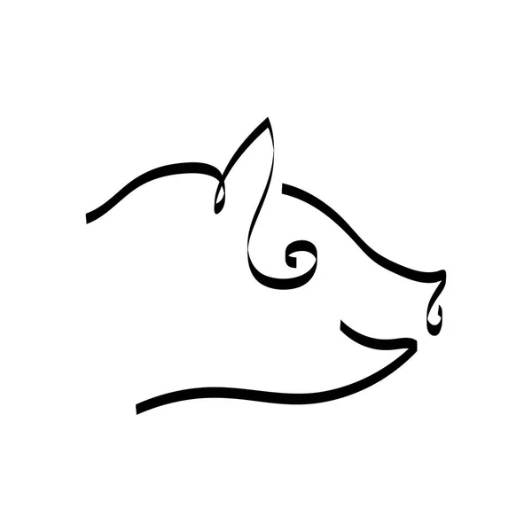Значок Свиньи Символ 2019 Эмблема Контурный Дизайн — стоковый вектор