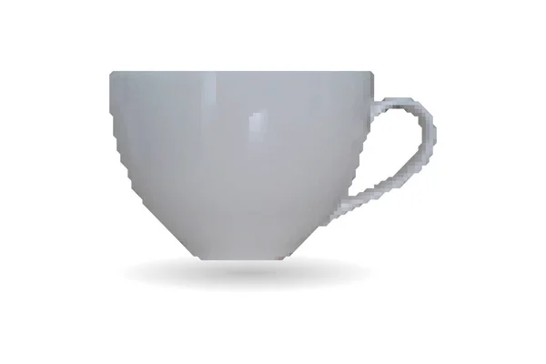 Tasse Café Thé Poly Bas Pixel Art — Image vectorielle