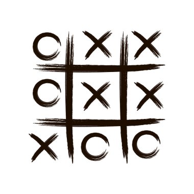 Oyun simgesi. Tic tac toe oyunu ile çapraz ve daire. Tic tac toe beyaz arka planda vektör çizim.
