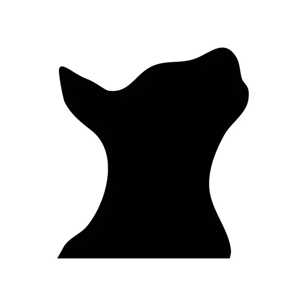 Silueta Negra Gato Sobre Fondo Blanco Ilustración Vectorial Stencil Icono — Vector de stock