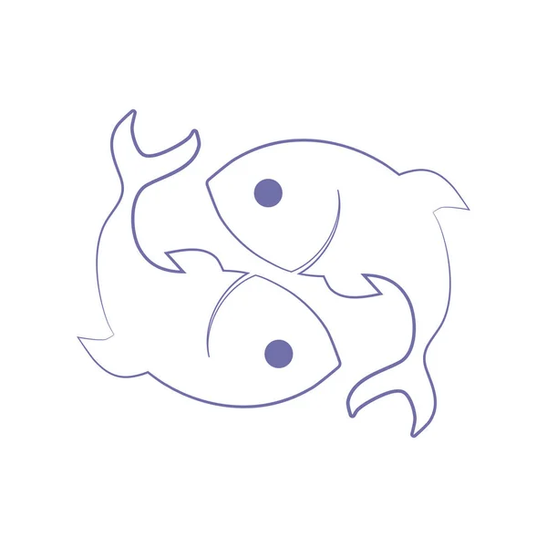 Fish Web Icon Flat Design Seafood Symbol Fish Icon Logo — Stock Vector