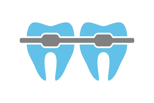 Зуб Брекетами Векторна Іконка — стоковий вектор