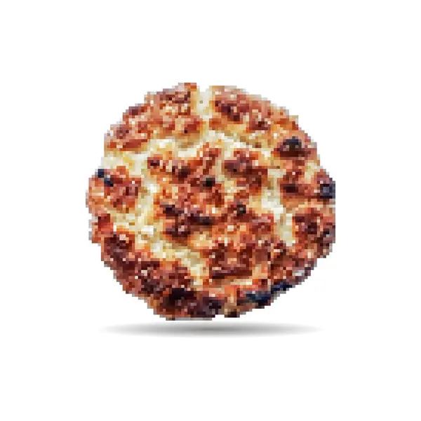 脆饼饼干特写镜头 马赛克风格 低聚食品 像素艺术 — 图库矢量图片
