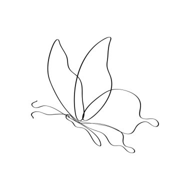 sürekli çizgi kelebek, vektör