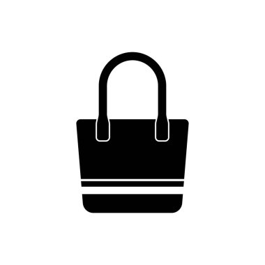 Alışveriş çantası simgesi. Vektör logosu. Şablon. Düz tasarım. Piktogram izole.