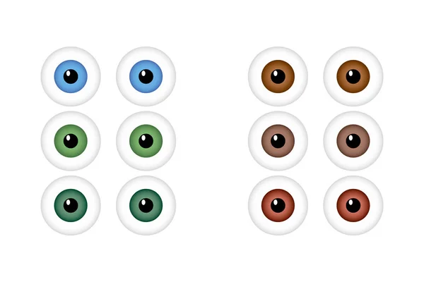 Oční Soubor Vektorové Ikony Bílém Pozadí — Stockový vektor