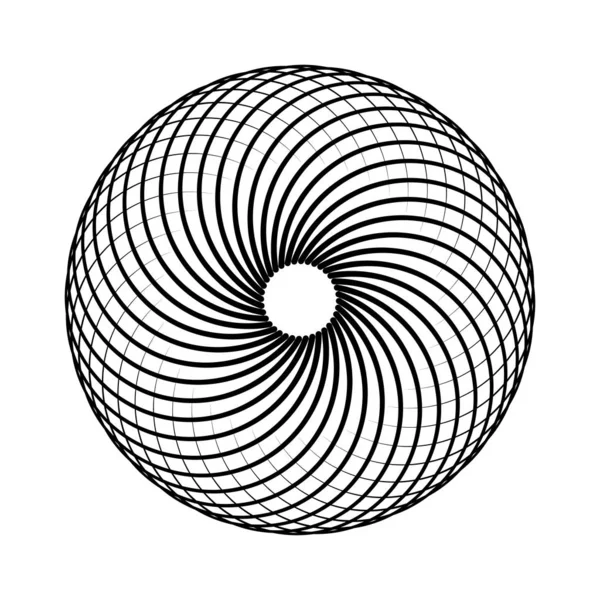 Schwarzer Kreis Linienwirbel — Stockvektor