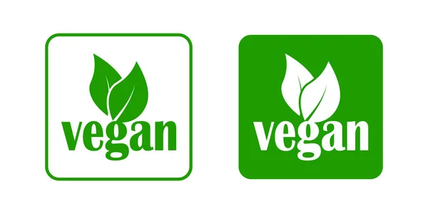 Impostare Pulsante Vegan Verde — Vettoriale Stock