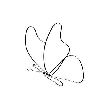 sürekli çizgi kelebek, vektör