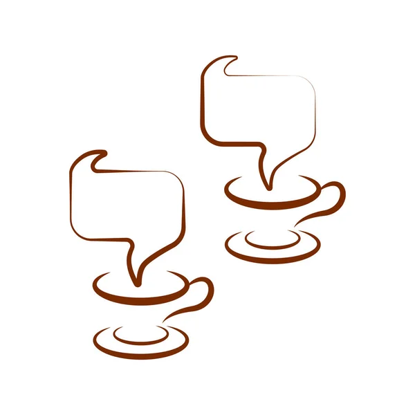Кофе Чат Логотип Векторная Иконка — стоковый вектор