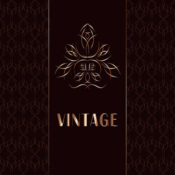 Ornamento Vintage Dourado Para Cartão Etc — Vetor de Stock