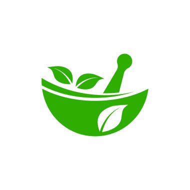 Bitkisel ilaç simgesi. Naturopathic tıp, homeopati için alternatif tıp logo.