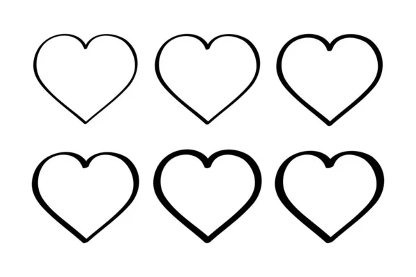 Set Heart Valentine Day Vector Love Symbol — Stock Vector