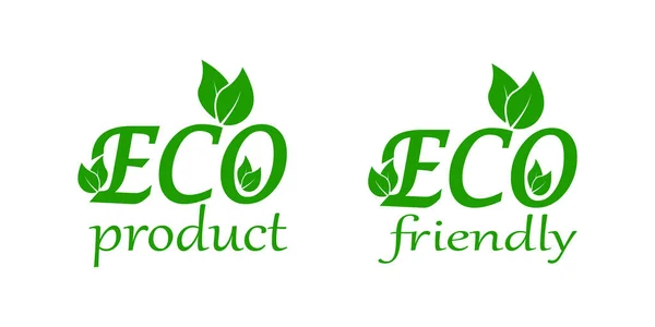 Green Line Icon Eco Friendly Product Vector — Stock Vector