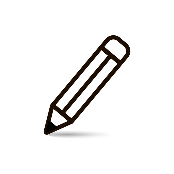 Icône Crayon Conception Ligne Plate Symbole Scolaire — Image vectorielle