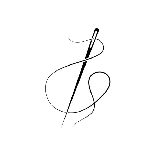 siyah iğne simgesi, dikiş vektörü