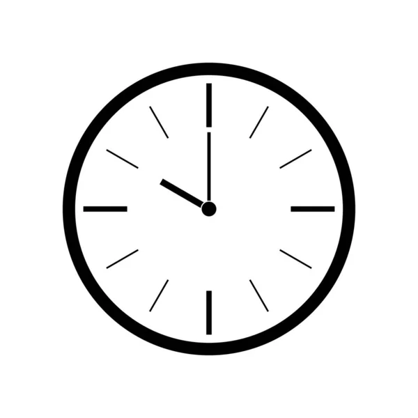 Ícone Relógio Preto Vetorial Ilustração Vetorial — Vetor de Stock