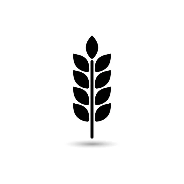 Wheat Spike Grain Plant Silhouette Cereals Icon Rice Wheat Corn — 스톡 벡터