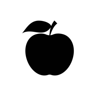 Düz tarzda Apple simgesi. Web sitesi tasarımı için sayfa sembolü. Apple logosu, uygulama, Ui. Vektör çizimi.