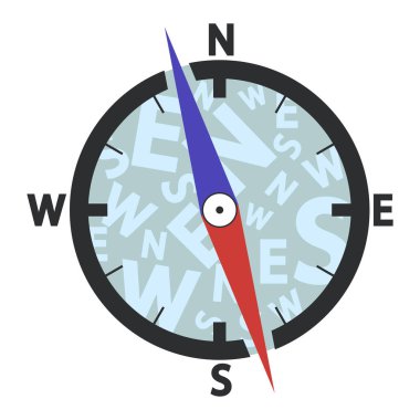 Vektör pusula simgesi ok ile. Seyahat yönü. Logo şablonu. Pusula navigasyonu.