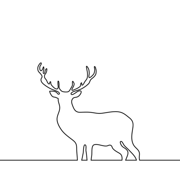 埃尔克模板标志设计 鹿的黑色矢量剪影 — 图库矢量图片