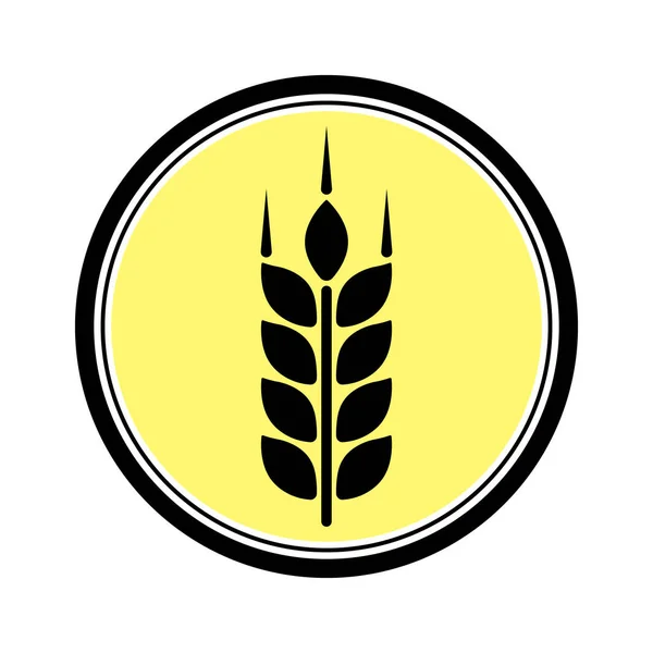 Wheat Spike Button Grain Plant Silhouette Wheat Logo Template Vector — 스톡 벡터