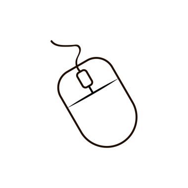 çizgi bilgisayar fare, vektör illüstrasyon