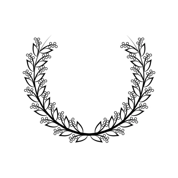 Linje Blad Cirkel Ram Illustration Vektor Löv Gränsen Krans Löv — Stock vektor