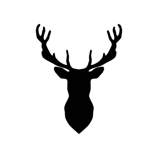 Elk Hoofd Pictogram Sjabloon Logo Ontwerp Zwarte Vector Silhouet Van — Stockvector