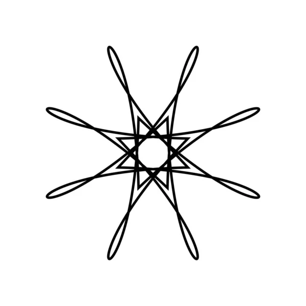 Line Abstraction Logo Snowflake Icon Christmas Winter Emblem Vector Sign — Stock Vector