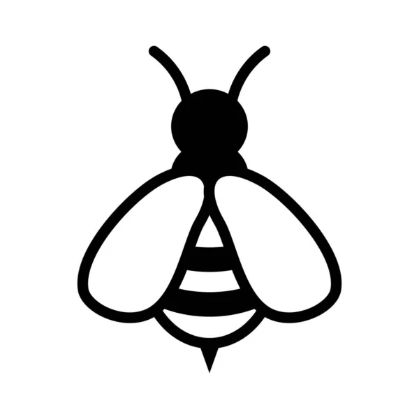 Ikona Černé Včely Logo Vektorová Ilustrace — Stockový vektor