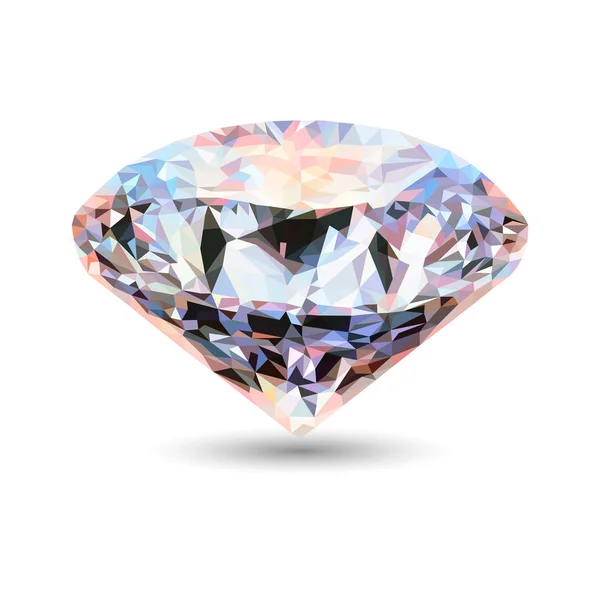 Diamante Isolado Ilustração Foto Realista Branca Cristal Camaleão Brilhante Safira — Vetor de Stock