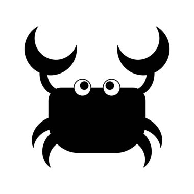 siyah yengeç simgesi, vektör illüstrasyon