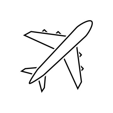 Uçak simgesi. Vektör çizgi işareti.