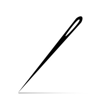 siyah iğne simgesi, dikiş vektörü