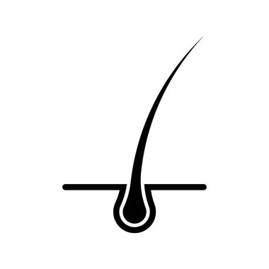 siyah saç simgesi, vektör illüstrasyon