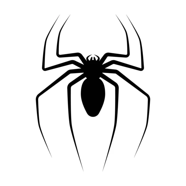 Araignée Noire Silhouette Icône Araignée Isolée Modèle Logo Spider Symbole — Image vectorielle