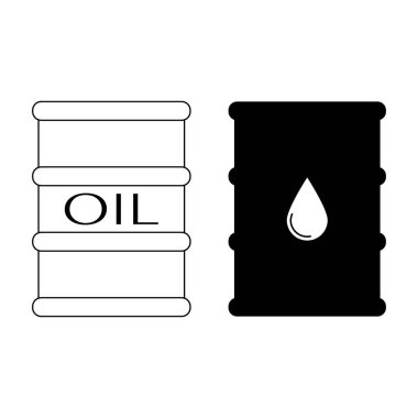 yağ veya benzinli tambur simgesi, vektör illüstrasyon