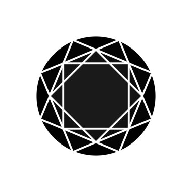 Diamound simgesi. İş geliştirme logosu için vektör şekilleri. Reklam tasarım konsepti, değerli taş simgesi. Kristal sembolü.