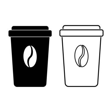 Kahve bardağı simgesi. Kupa (kupa) sıcak içecek. Kahve evi logosu, etiket, simge, rozet tasarımı. 