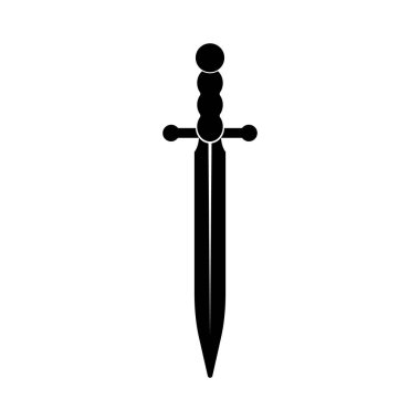 Kılıç simgesi. Muhafız işareti. Düz piktogram.