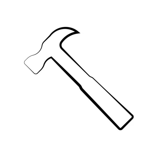 Schwarze Linie Hammer Symbol Vektorillustration — Stockvektor