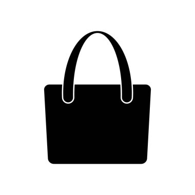 Alışveriş çantası simgesi. Vektör logosu. Şablon. Düz tasarım. Piktogram izole.