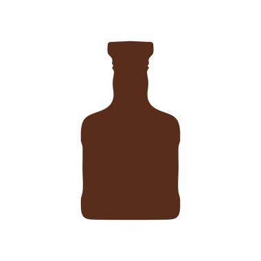 Viski veya brendi şişesi, vektör illüstrasyonu