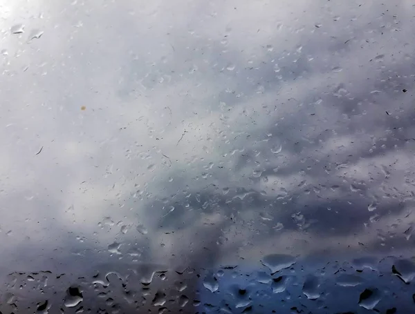 Pluie Tombe Sur Surface Des Verres Fenêtre Modèle Naturel Gouttes — Photo